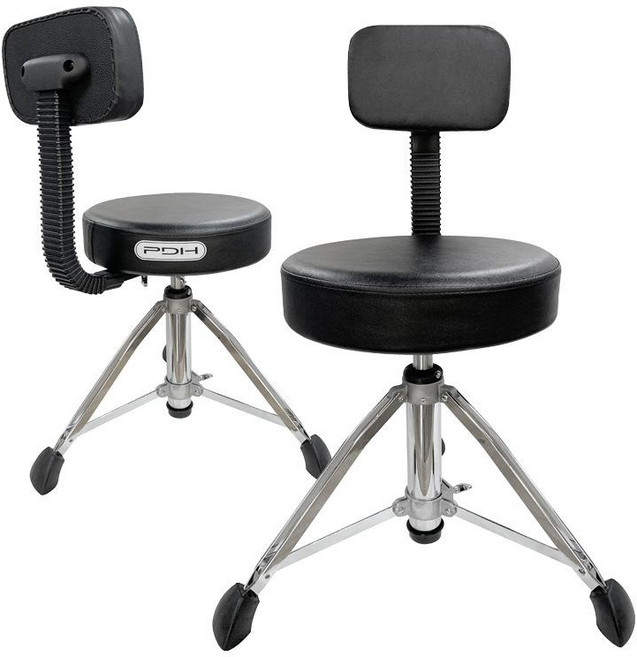 드럼 의자 PDH 오토바이 안장 리프팅 스텝 높이조절 연습용 드러머 공연용, 1개, 블랙 원형