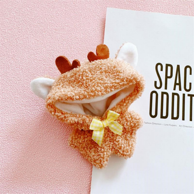 티니숲속 10cm 인형옷 뽀글이 점프슈트 솜인형 무속성 아이돌인형, 브라운사슴 점프슈트, 1개