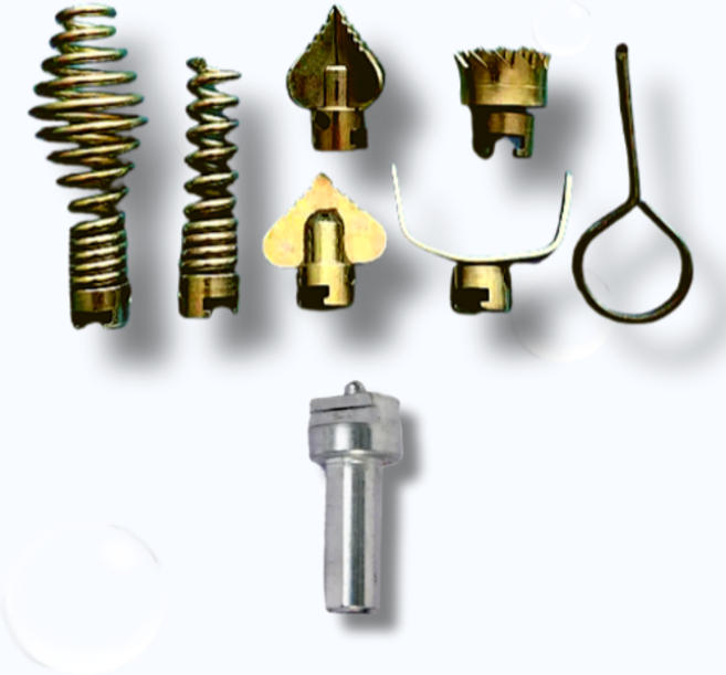 뮈센 변기 뚫는기구 관통기 전동 스프링 청소기 하수구 뚫는 기계 16mm 오거 헤드 커터 칼날 세트 7종