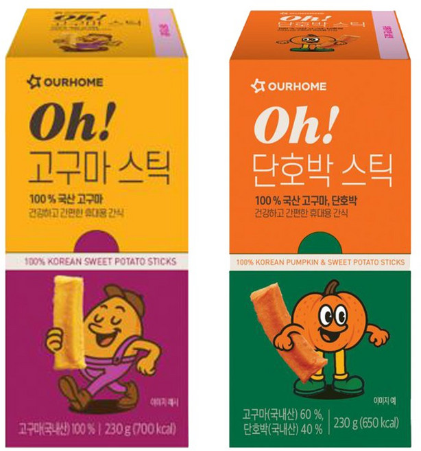 아워홈 Oh! 고구마 단호박 스틱 2가지맛