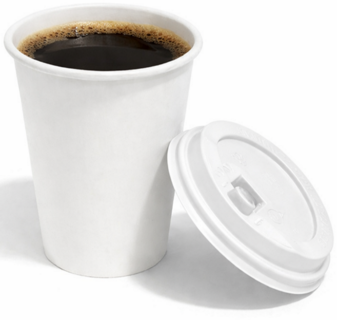 눈꽃나무 8온스 흰색 뚜껑포함 종이컵 세트, 1개, 100개