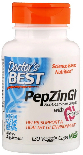 Doctors Best 닥터베스트 펩진 GI 아연-L-카르노신 컴플렉스 120 베지캡, 120정, 1개