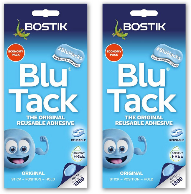 블루텍 점착제 오리지널 90g x 2개 패키지 Bostik 보스틱 재사용가능 접착제, 1개