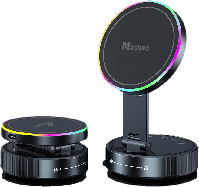 아이폰 맥세이프 무선 충전 거치대 15W 고속 메탈 프리미엄 맥브로, 메탈블랙