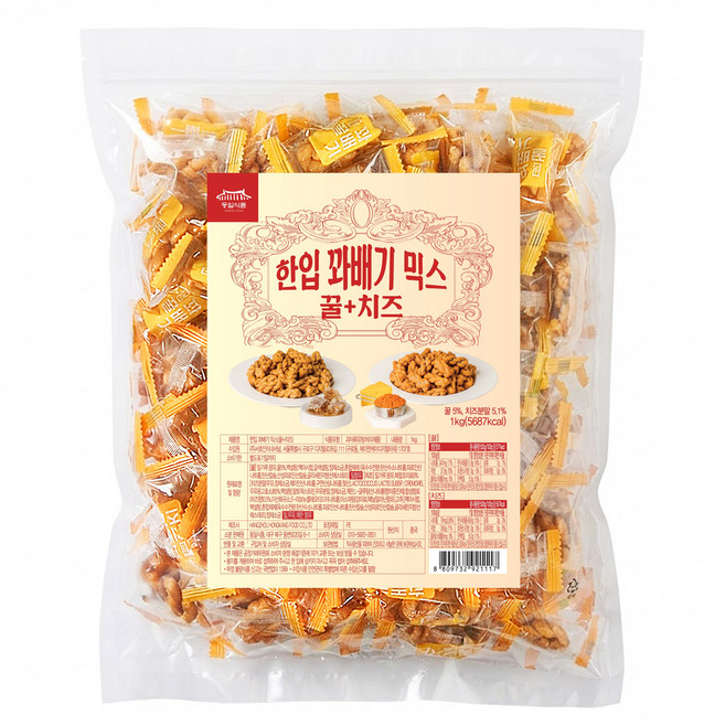 동일식품 미니 한입 꽈배기 두가지맛 꿀꽈배기+치즈꽈배기 약150개입, 1개, 1kg