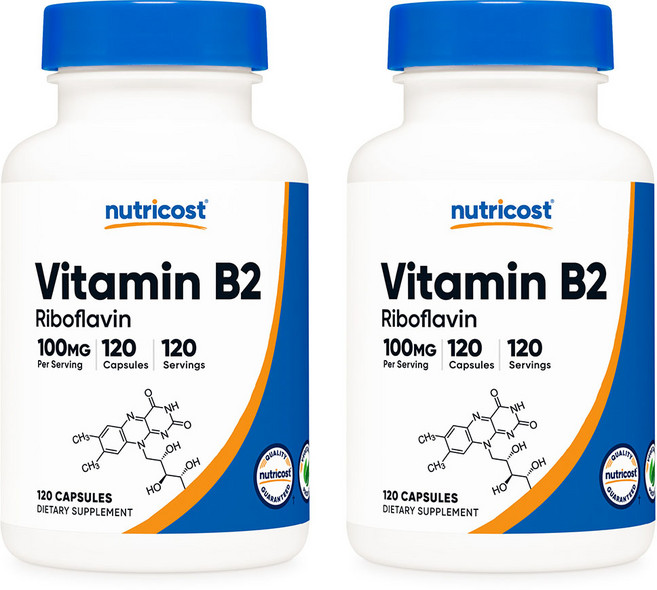 뉴트리코스트 비타민 B2 리보플라빈 100mg 120캡슐, 2개, 120정
