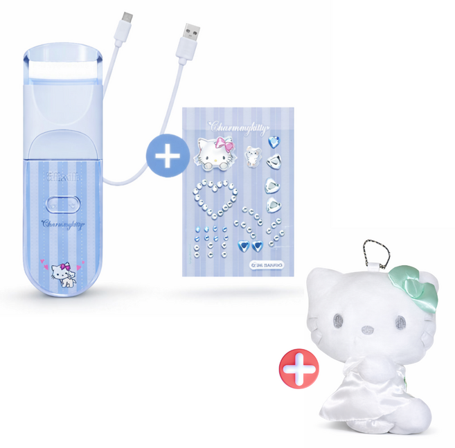 필리밀리 챠미키티 에디션 히팅뷰러 블루 사은품(헬로키티파우치인형키링), 1