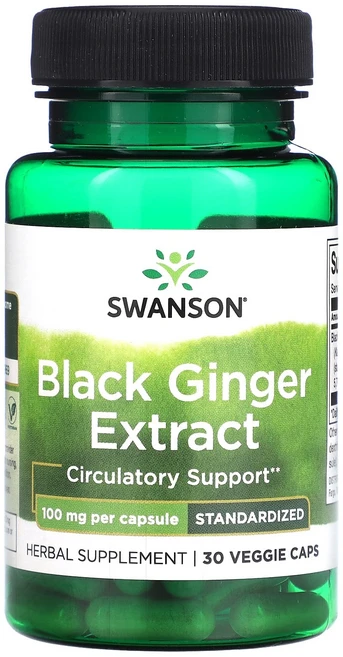 Swanson Black Ginger Extract 스완슨 블랙 진저 추출물 100mg 30베지캡슐, 1개, 30정 - 쿠팡