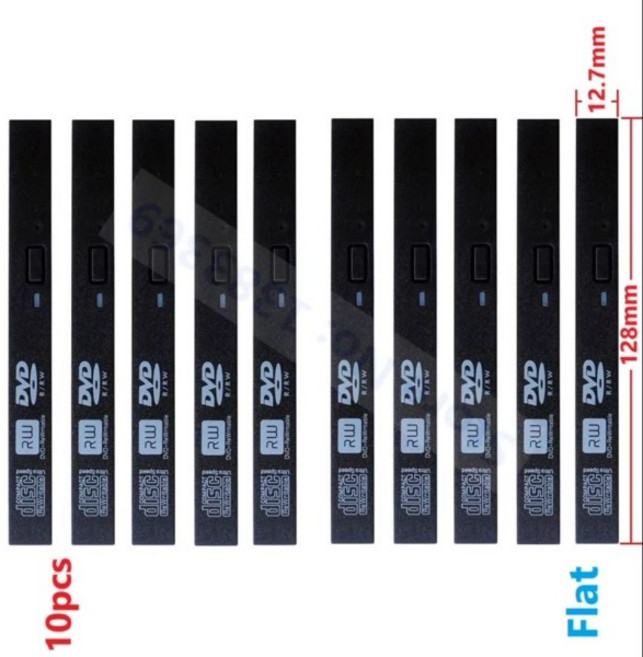 10개 - 12.7mm 높이 두꺼운 평면 표준 광학 드라이브 베젤 페이스플레이트 노트북 광학 드라이브 ODD DVD용