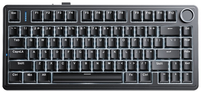 AULA F75 맞춤형 기계식 키보드, 리프블랙, 리퍼축, 제조사축