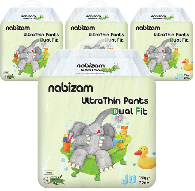 나비잠 울트라씬 듀얼핏 팬티형 기저귀, 점보형(2XL), 88매