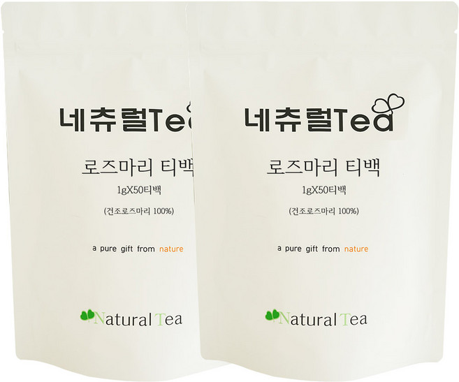 네츄럴티 로즈마리 허브차 50티백 총100티백, 2개, 50개입, 50g