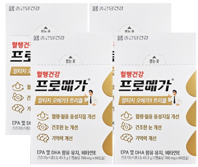기타 종근당건강 프로메가 알티지 오메가3 트리플 760mg x 60캡슐 4박스 /Hb, 4개, 60정