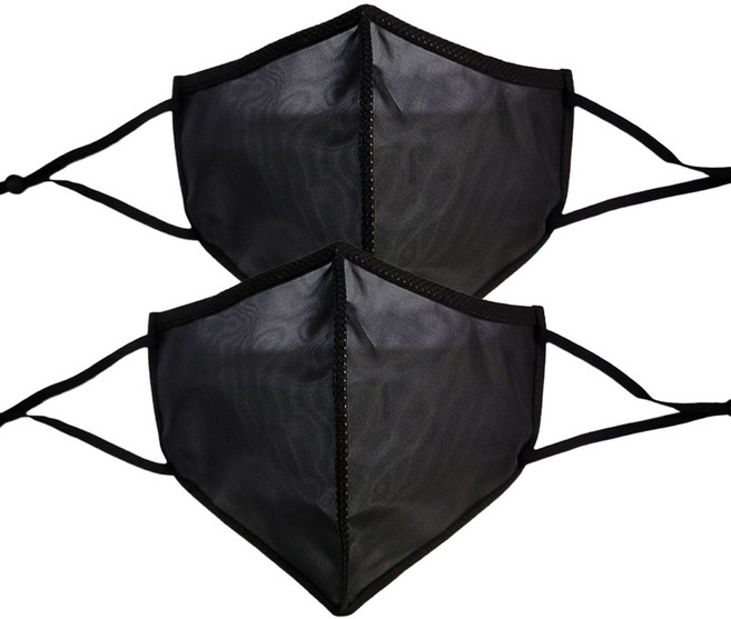 두나인 국산 숨쉬기 편한 방수 수영장 스포츠 골프 마스크 2매, 블랙