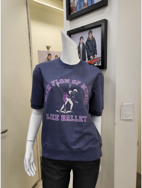 뱅뱅 여성 오버핏 프린트 반팔 맨투맨 티셔츠