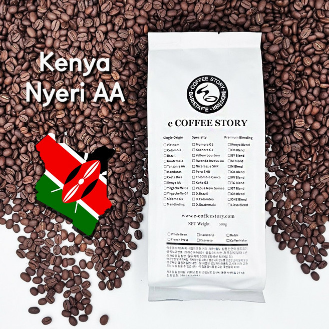 커피스토리 케냐 니에리 AA 스페셜티 원두 커피, 핸드드립, 500g, 1개