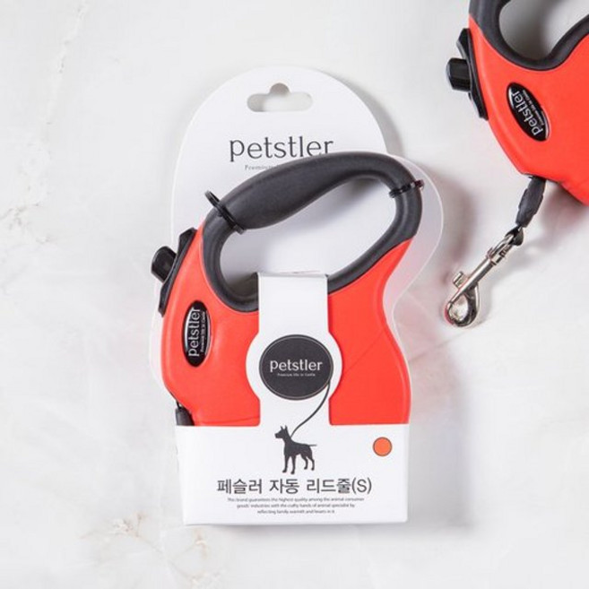 페슬러 반려동물 자동 리드줄 4m 산책줄 꼬임방지, 01.클래식 레드, 1개