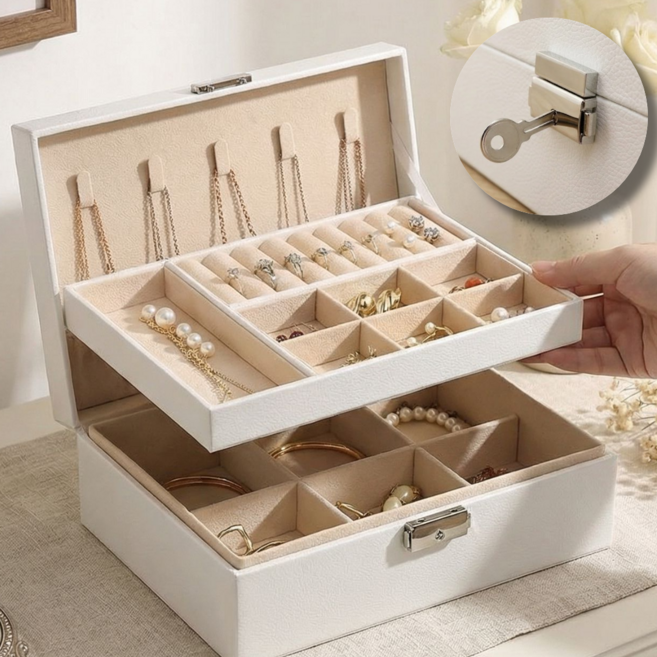 퓨어센스 2단 쥬얼리 악세서리 정리 수납함