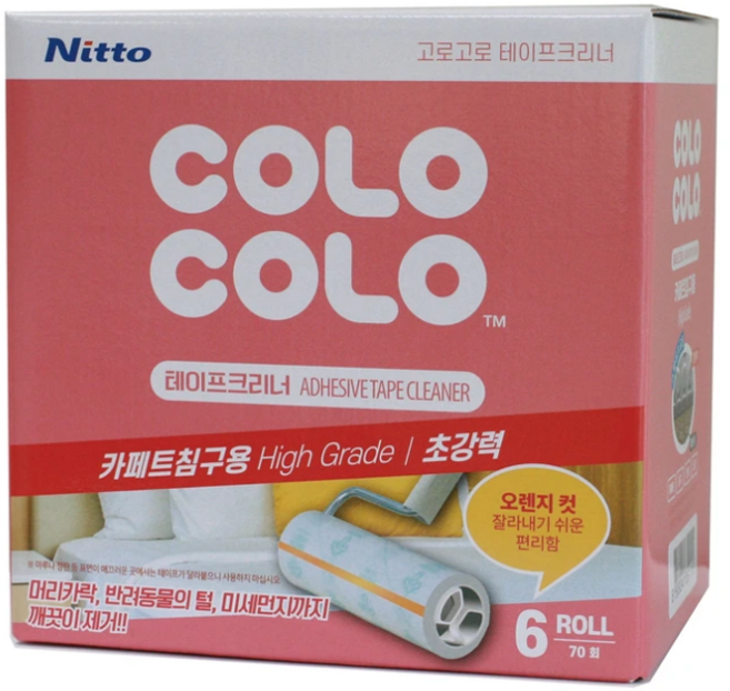 고로고로 테이프 클리너 카페트 침구용 리필, 6개