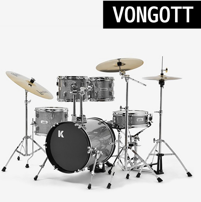 VONGOTT K MINI Light 본거트 미니 라이트 5기통 드럼세트 연습용 심벌세트 무료증정, Orange, 1개