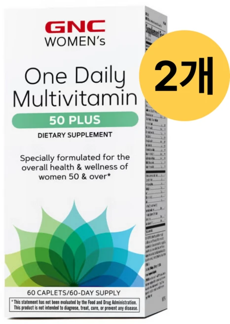 지엔씨 GNC 우먼 여성 원 데일리 멀티비타민 50 플러스 60캡슐, 2개, 60회분 - 쿠팡