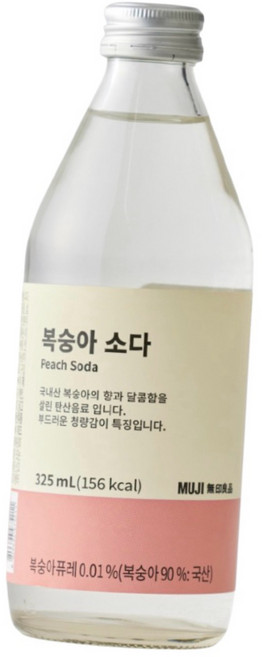 MUJI 복숭아 소다, 3개, 500ml