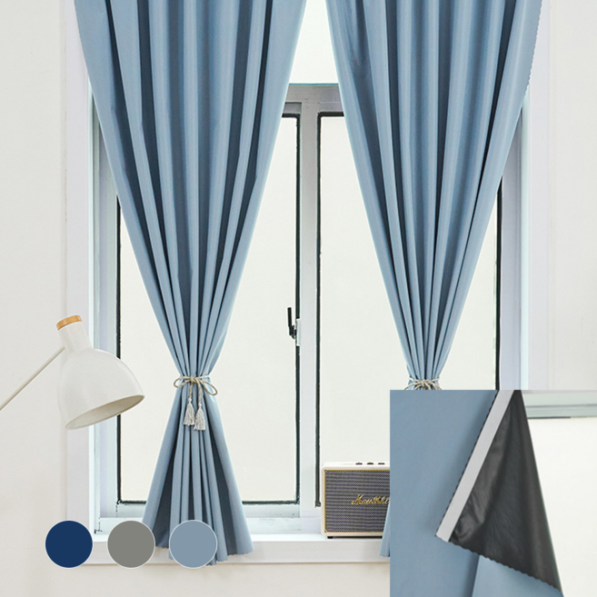 루루부라 무타공 찍찍이 붙이는 벨크로 암막커튼