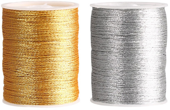 [모핸] 금사 은사 2롤 (총 50m), 혼합, 1개