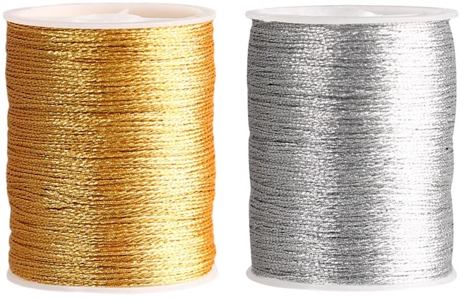 [모핸] 금사 은사 2롤 (총 50m), 혼합, 2개 - 쿠팡