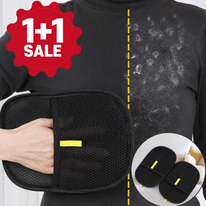 라라피치 재사용 펫 털제거 브러쉬 장갑, 2개, 블랙