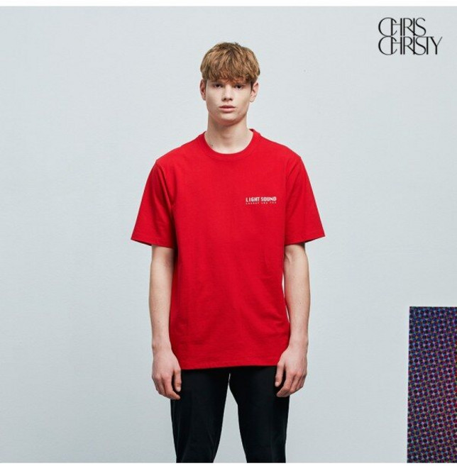 크리스크리스티 크리스크리스티 스몰 레터링 프린트 반팔티셔츠_RED / KKMASWMLP05