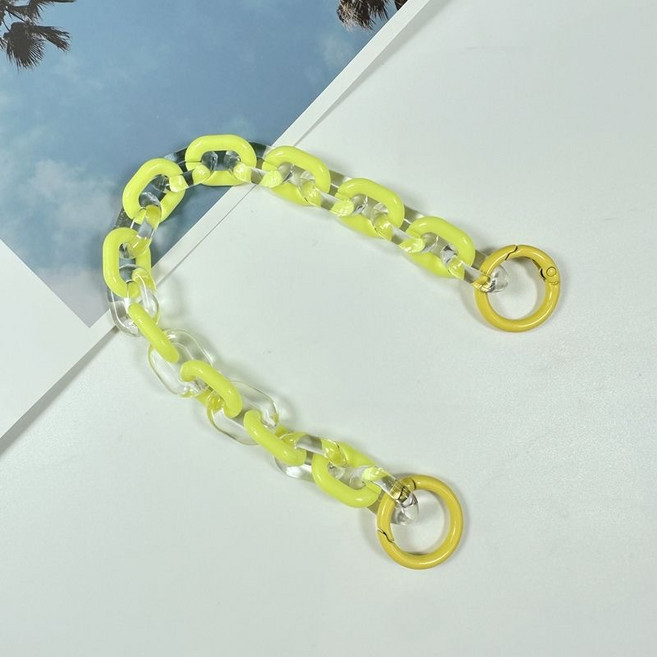 아크릴 휴대폰 가방 체인 줄 스트랩 25cm, 3개, 옐로우