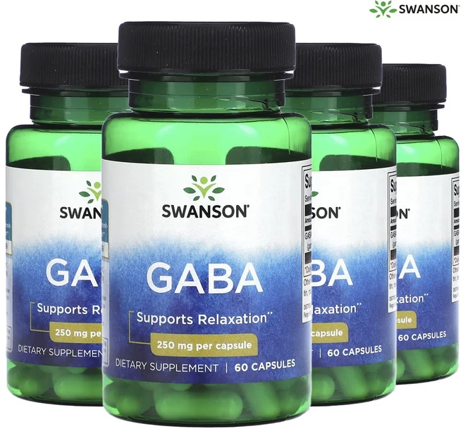 스완슨 가바 GABA 감마아미노뷰티르산 250mg 60 캡슐 4개, 60정 - 쿠팡