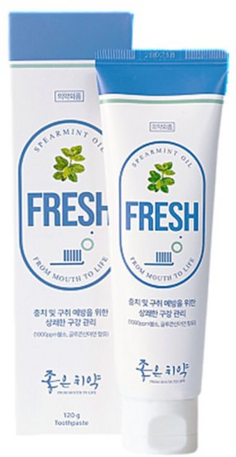 닥터초이스 좋은치약 프레쉬 120g 구취제거 연세대학교 치과대학 개발, 1, 1