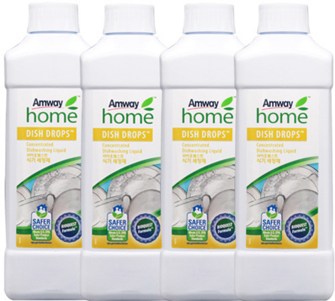 암웨이 디쉬 드랍스 바이오퀘스트 농축 식기 세정제, 1L, 4개