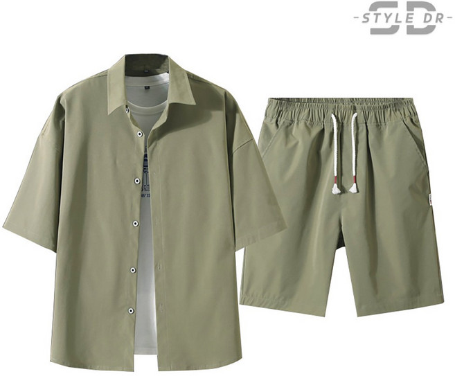 스타일닥터 반팔 셔츠 반바지 세트 바캉스 해변 남성 캐주얼 투피스