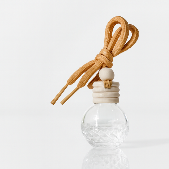 차량용 방향제 디퓨저 DIY 유리 용기 원형 패턴, 5개, 15ml, 투명