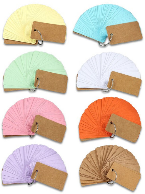 제로앤나인 파스텔 메모링 휴대용 단어암기카드 8개입, 1세트, 혼합색상