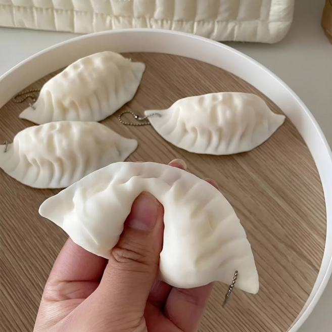 만두 말랑이 키링 쫀쫀한 스퀴시 장난감 귀여운 감성 소품, 2개