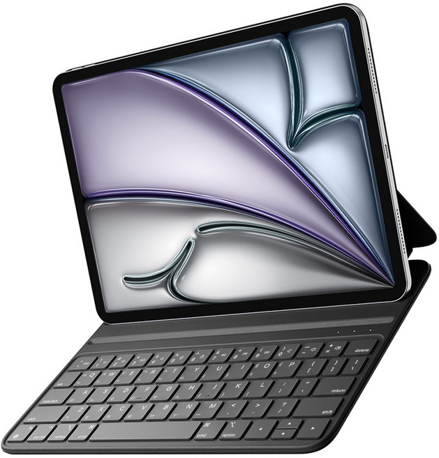 HOU 아이패드 2가지 각도 마그네틱 슬림 키보드 케이스 10세대/10.9/11인치, 블랙, 11인치(에어6세대 )