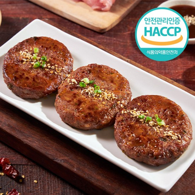 [HACCP] 순창 명품 수제 떡갈비 매운맛 360g(120gX3팩), 1, 360g