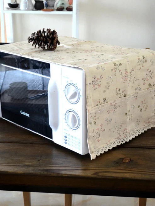 쿠쿠스토어 미국 컨트리 스타일 방진 천 예술 커버 전자레인지 냉장고 세탁기 오븐 소형 꽃무늬