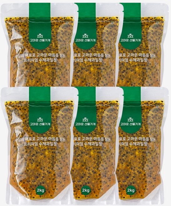 고마운선물가게 패션망고청 2kg 수제청 과일청 카페 납품 대용량, 1개, 6개입