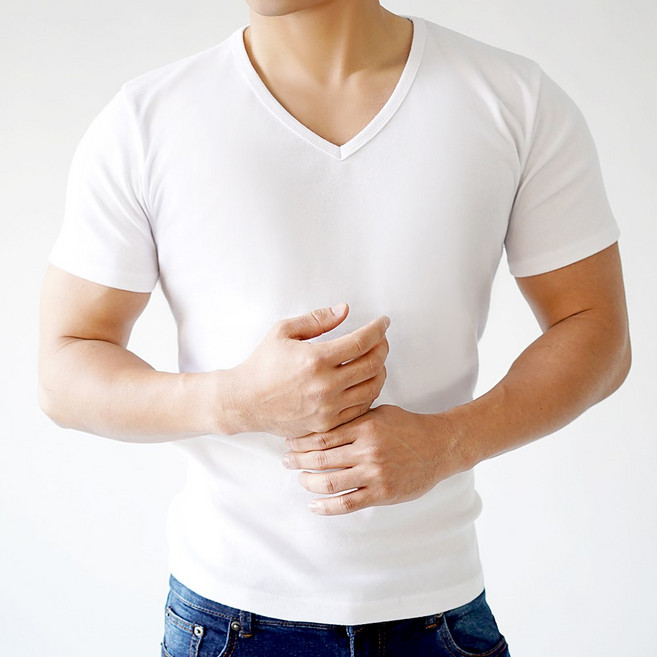 짱짱한 V넥 쫄티 반팔티