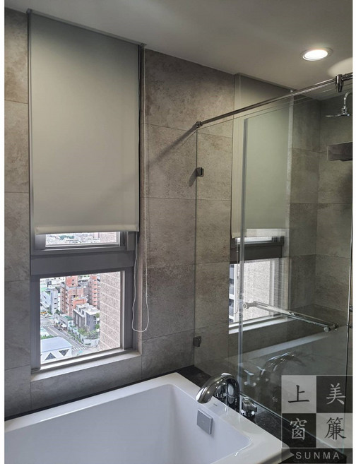 上美窗簾 浴室遮光捲簾 防焰防水素色款, 詳見包裝