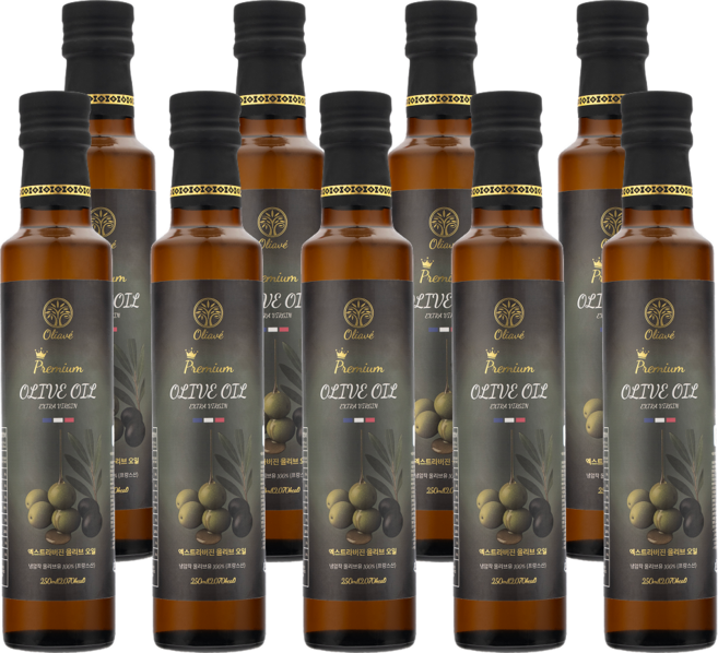 올리아베 엑스트라버진 산도0.2 프랑스 아르베키나 냉압착 올리브오일, 9개, 250ml