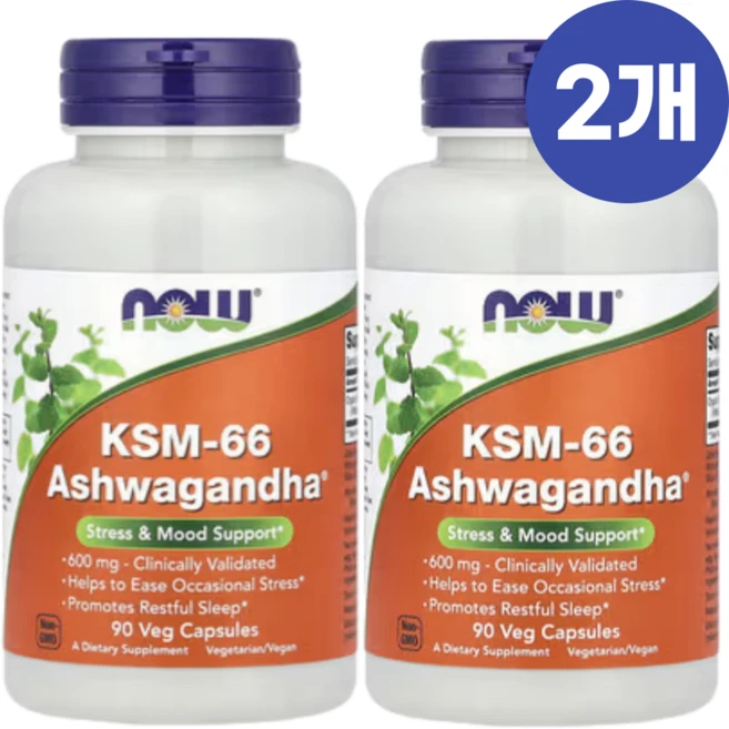나우푸드 아슈와간다 KSM-66 600mg 90캡슐 2개 고약사아슈와간다, 90정 - 쿠팡