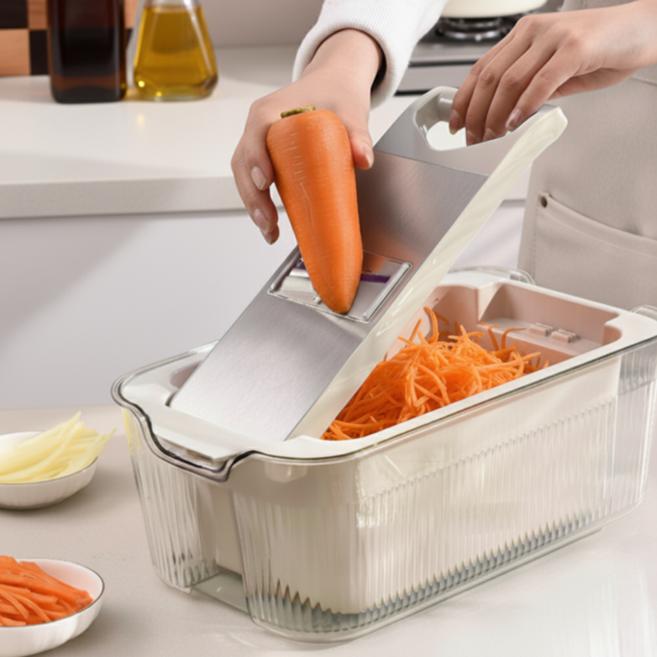 루이나인 만능 채칼 스텐 304 슬라이서 세트 양배추 감자 당근, 1세트, 베이지 L