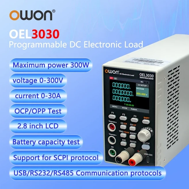 USB 로직 애널라이저 OWON 프로그래밍 가능한 DC 전자 부하 OEL30 시리즈 디지털 배터리 용량 테스터 300V/, 03 OEL3030
