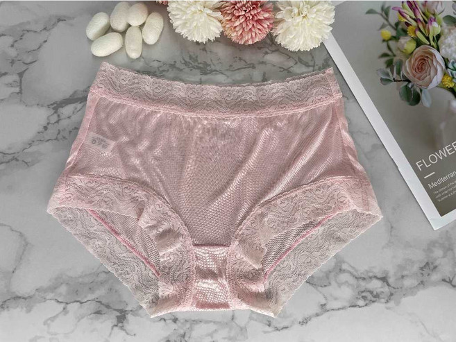 【碧多妮】女性純蠶絲中腰平口內褲[DS065-2], 粉色,XL
